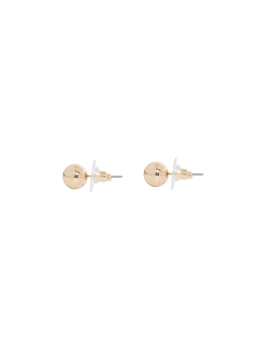 Set aretes cortos esfera de metal con acabado lustre 3