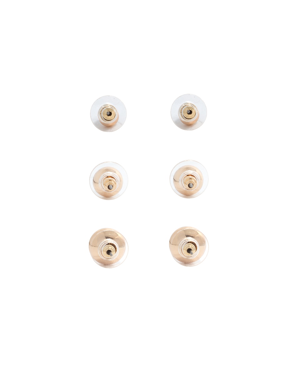 Set aretes cortos esfera de metal con acabado lustre