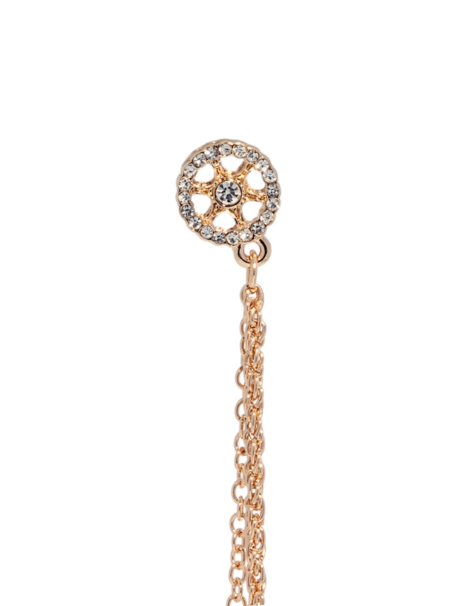 Aretes ear cuff circular de metal con acabado lustre cristal Aretes ear cuff circular de metal con acabado lustre cristal