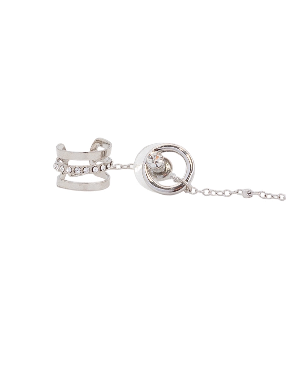 Ear cuff de metal con acabado lustre cristal 3