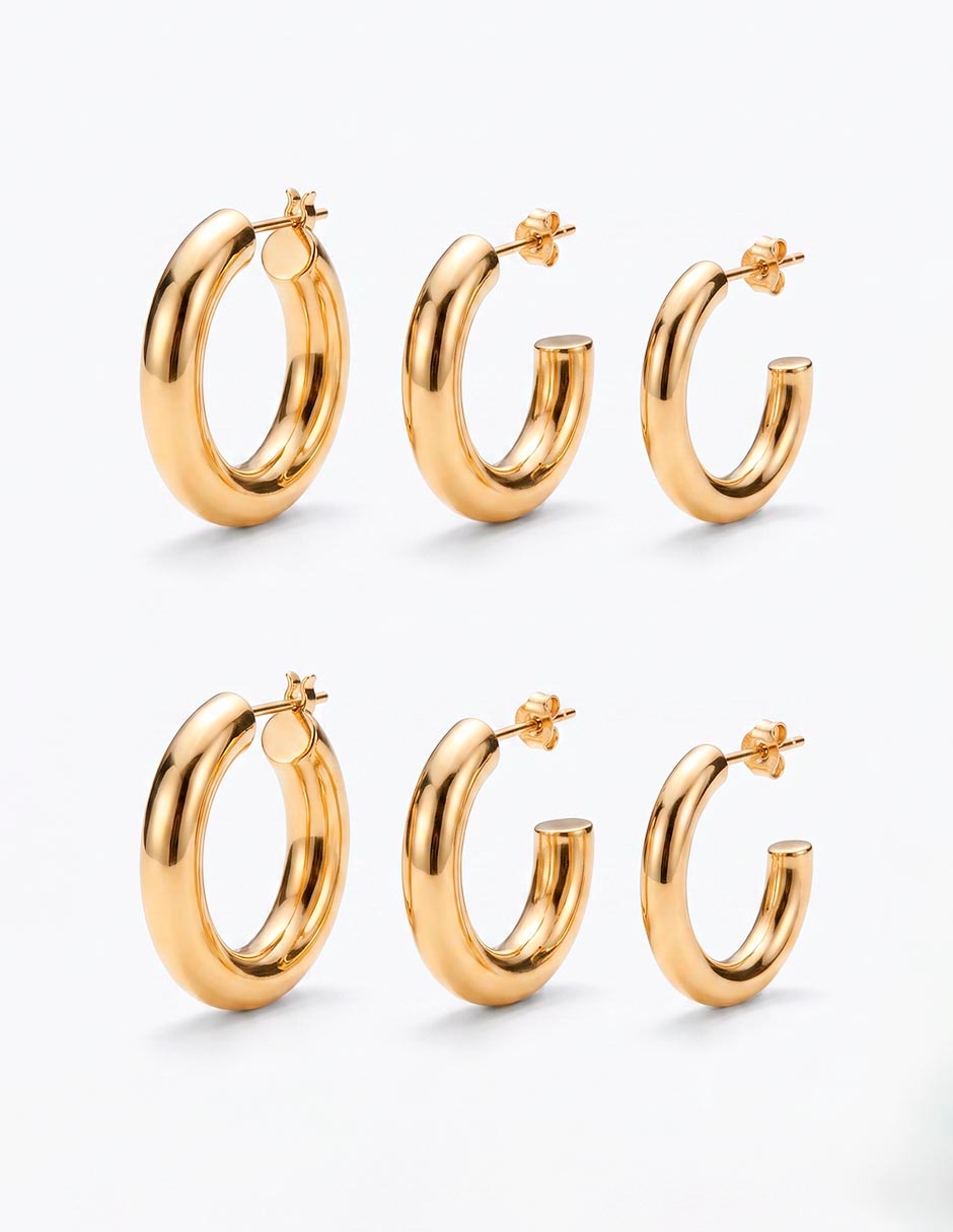 Set de aretes dearco con acabado lustre 1