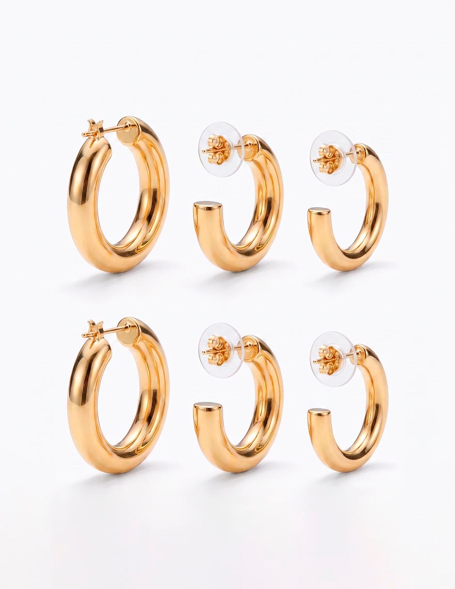 Set de aretes dearco con acabado lustre 2