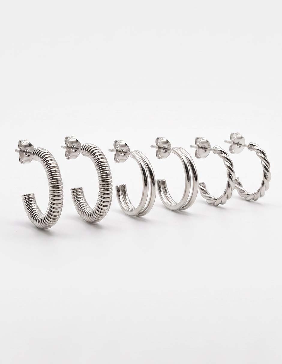 Set de aretes con acabado lustre 1