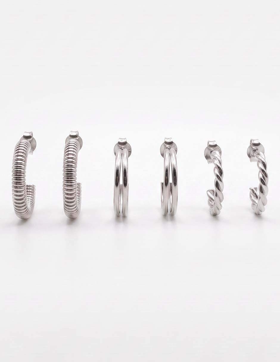 Set de aretes con acabado lustre 2