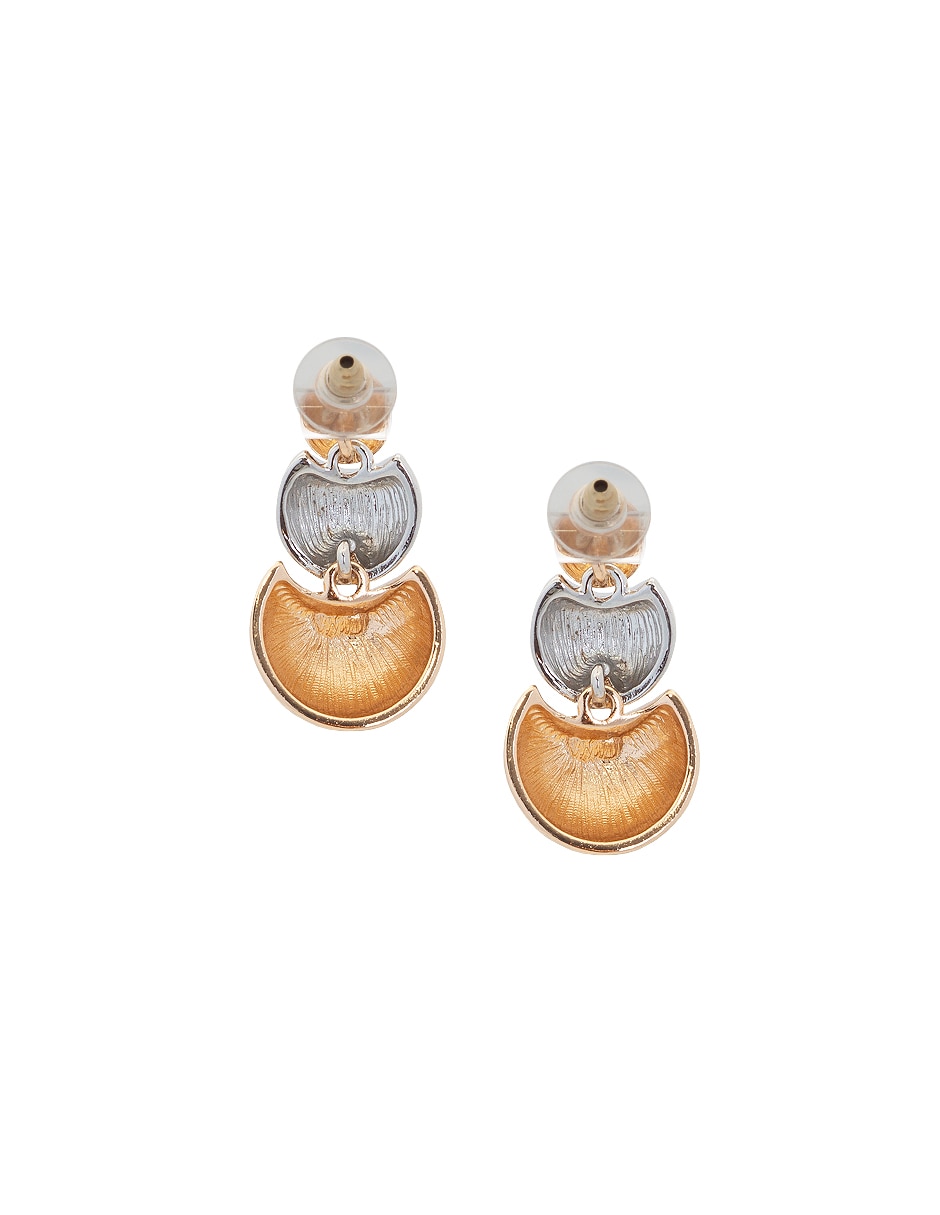 Aretes cortos esfera de metal con acabado lustre 4