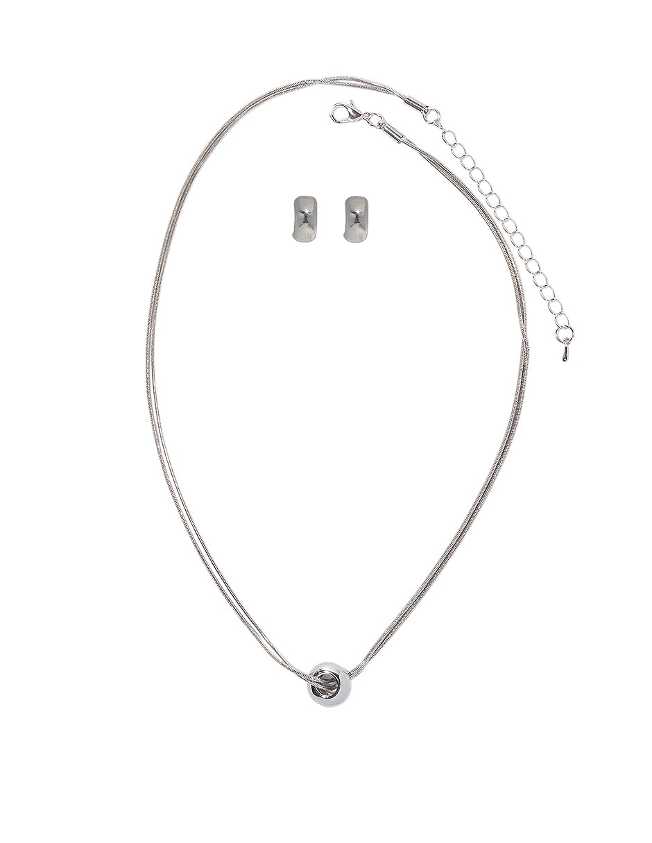 Set de collar y aretes de metal 1