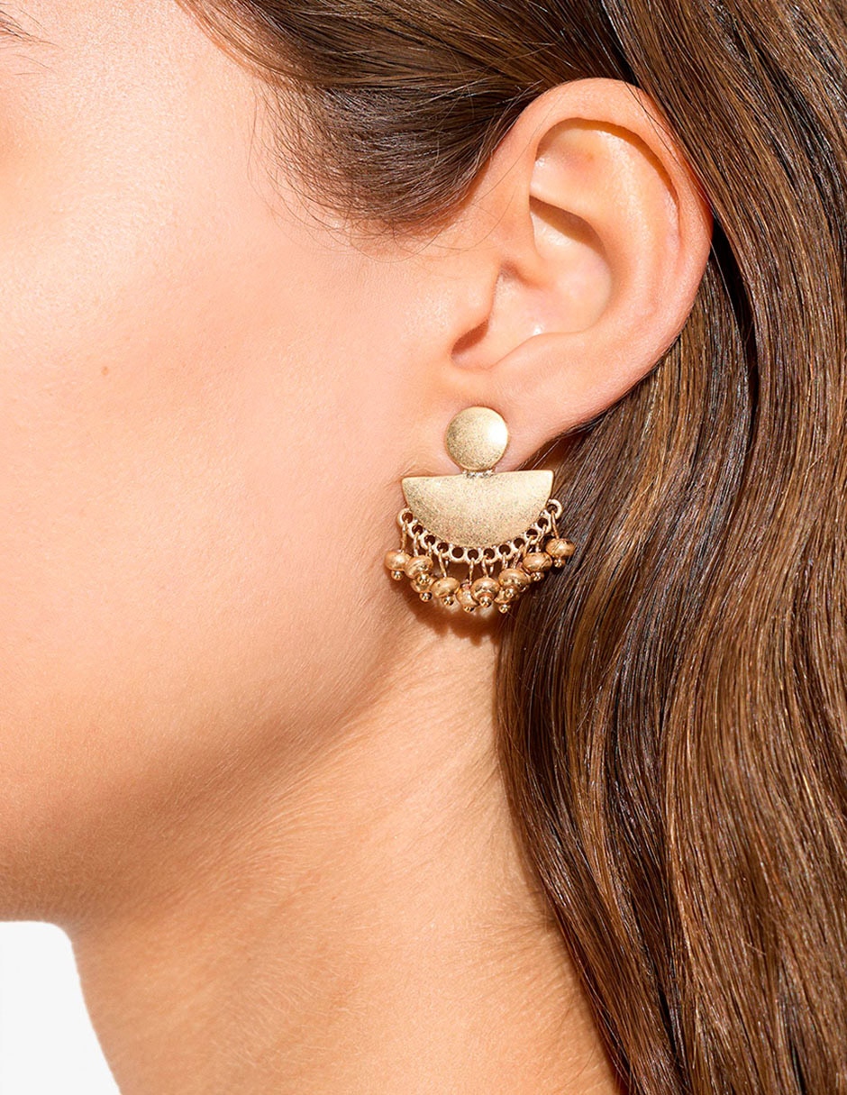 Aretes golden basics con acabado mate 2