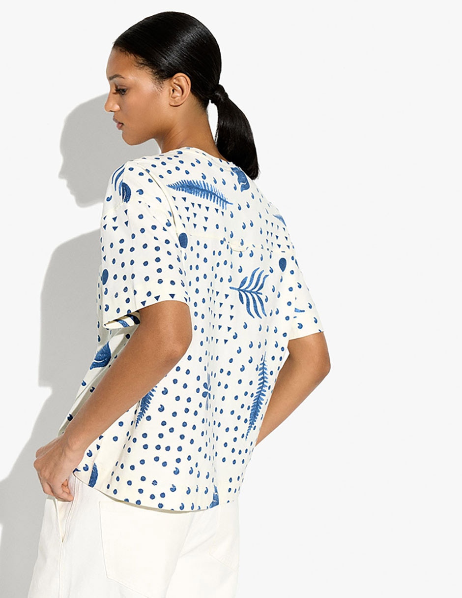 Playera manga corta t display cuello redondo para mujer 2