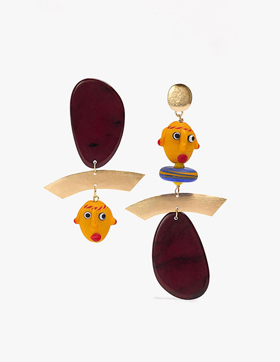 Aretes largos masked con acabado mate