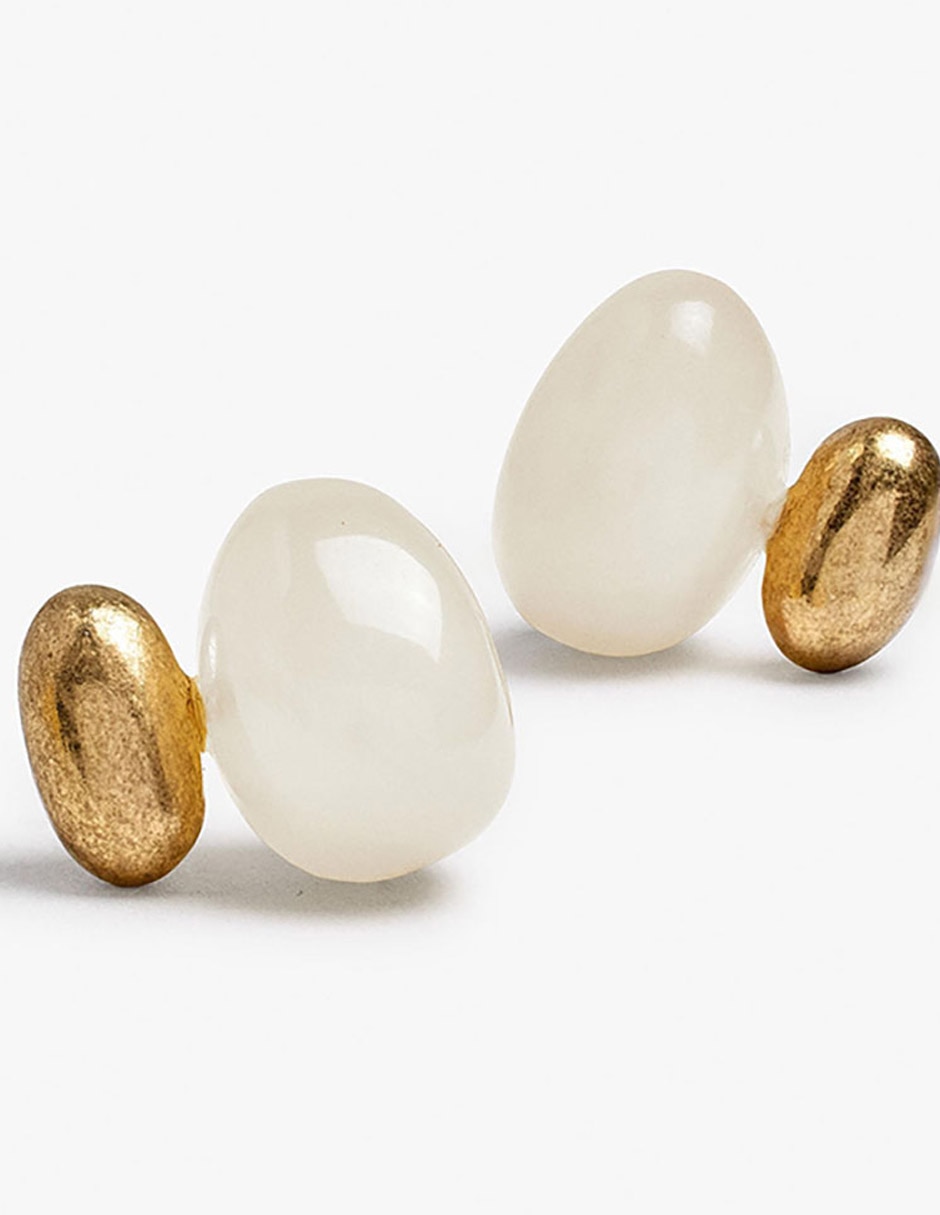 Aretes largos golden basics extra con acabado mate 3