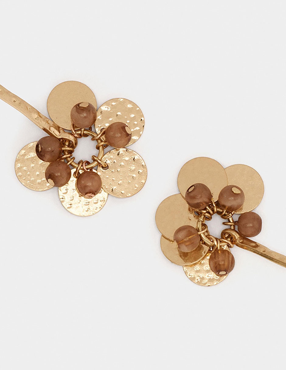Aretes largos golden basics extra con acabado mate 2