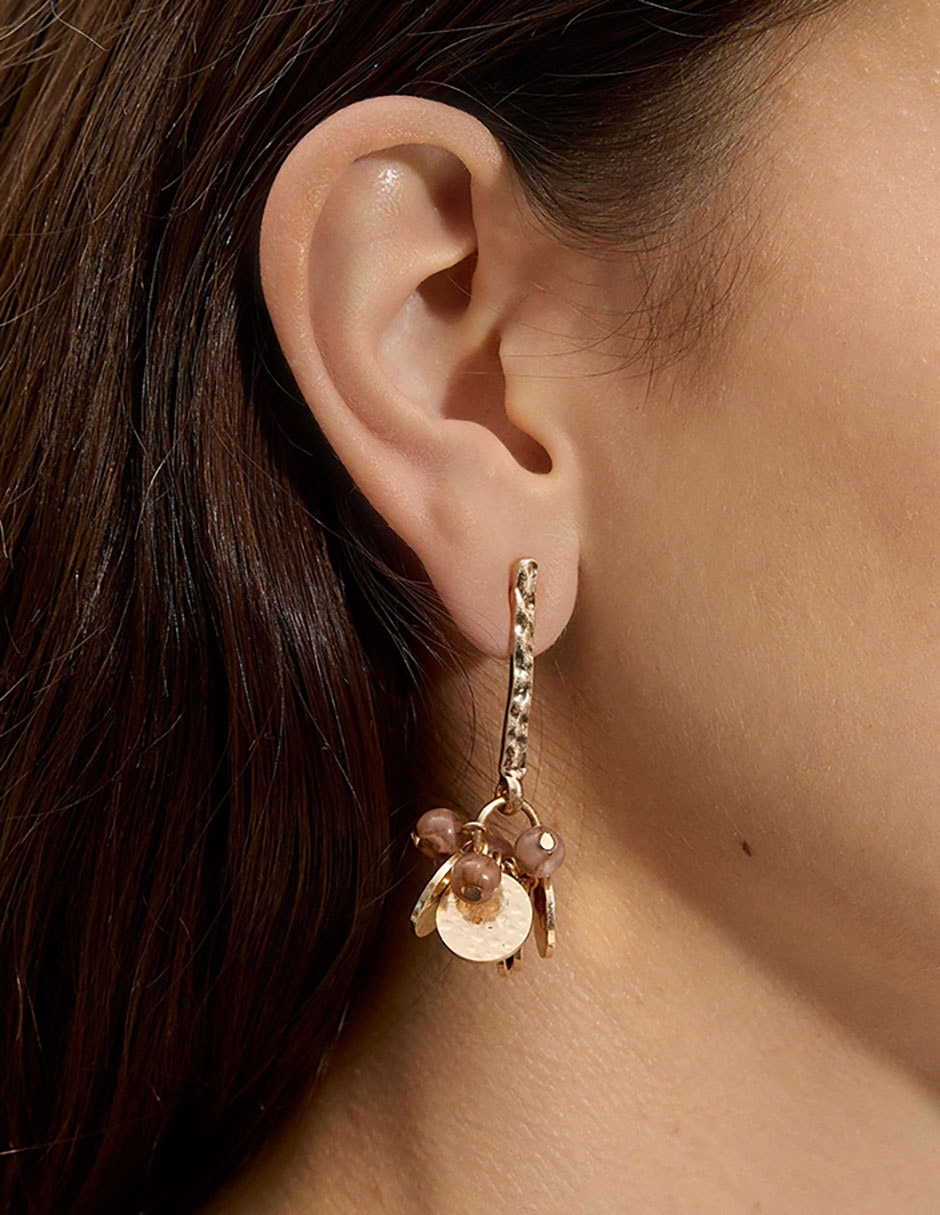 Aretes largos golden basics extra con acabado mate 3