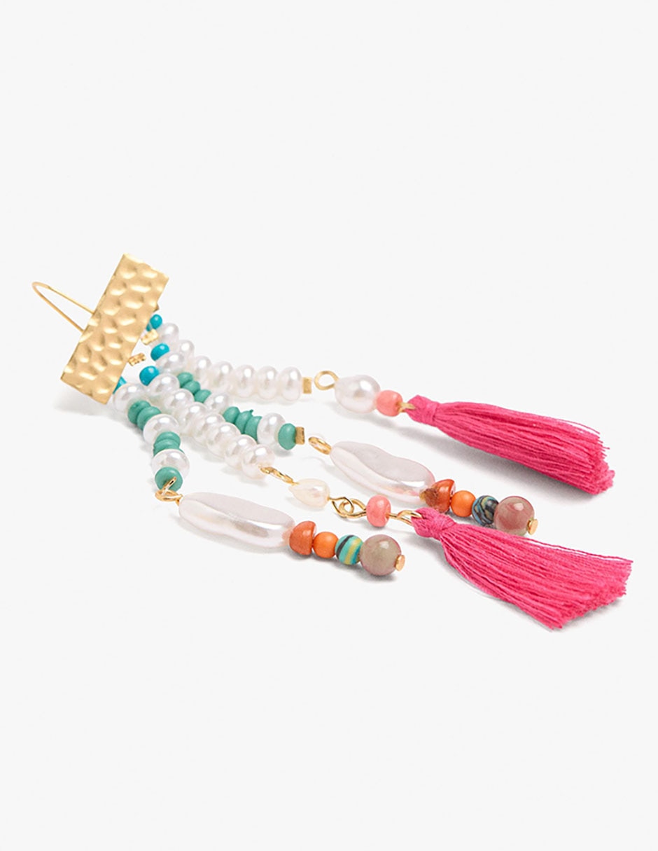 Aretes largos pearl jam con acabado mate 2