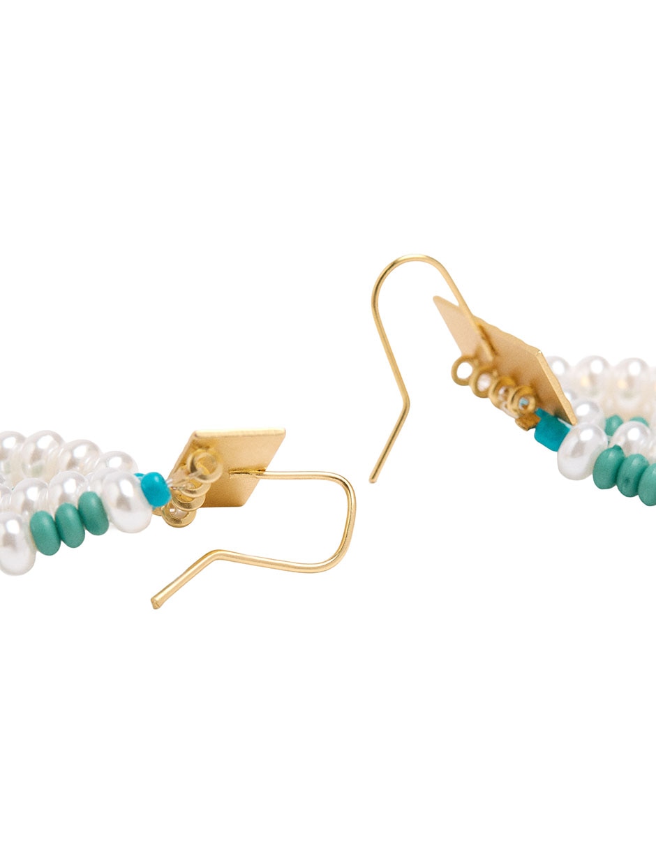Aretes largos pearl jam con acabado mate 3