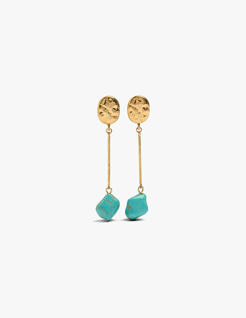 Aretes largos pearl jam con acabado mate