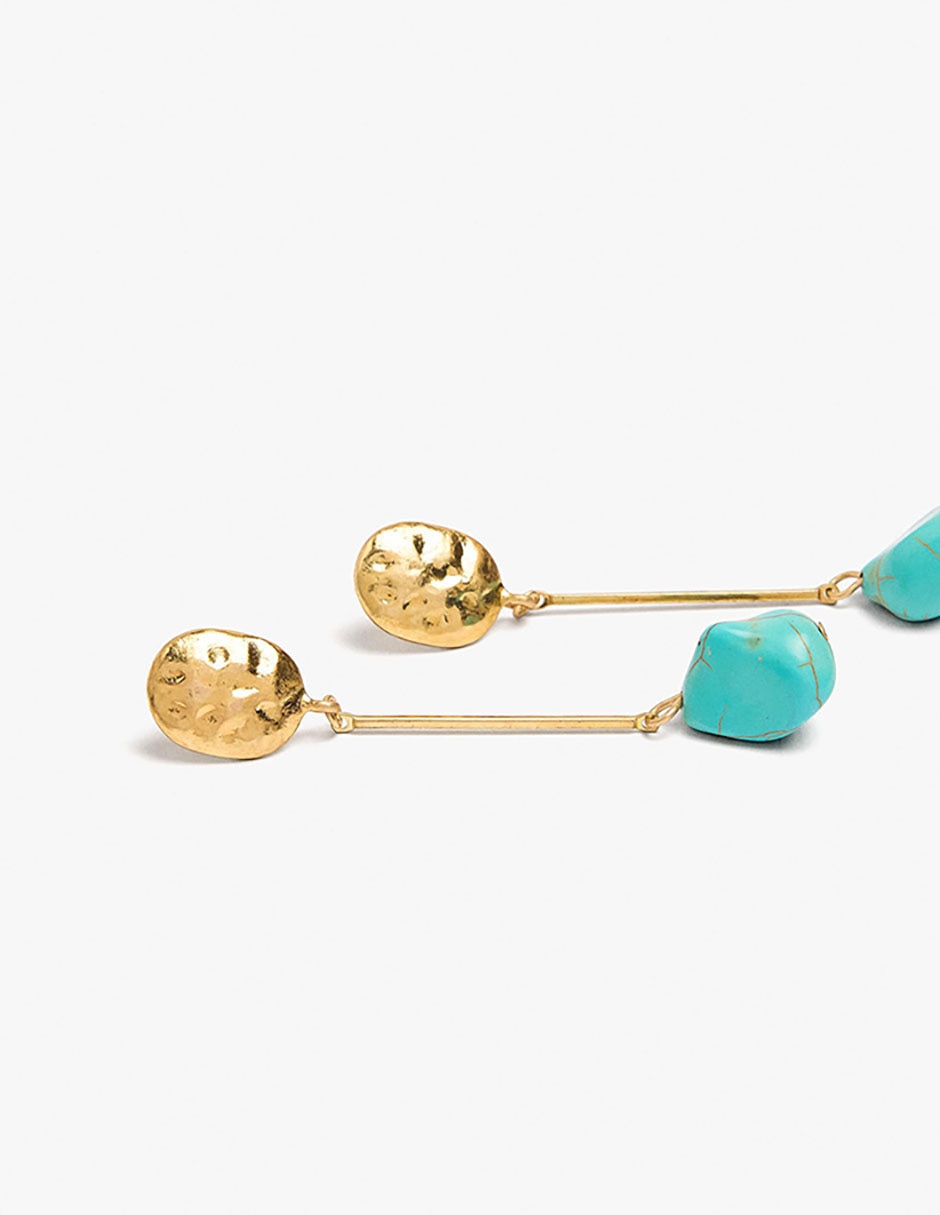 Aretes largos pearl jam con acabado mate 2