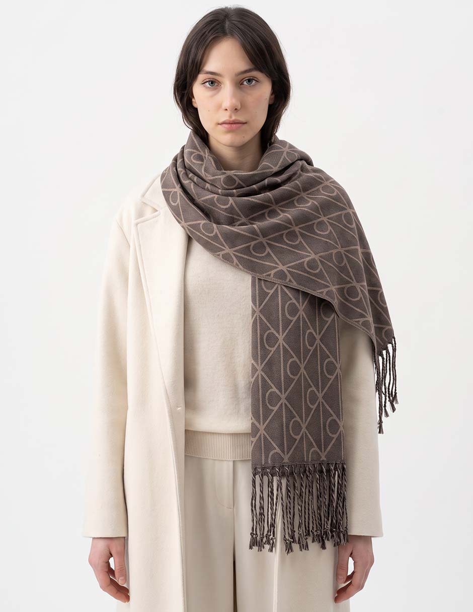 Bufanda con estampado microprint para mujer