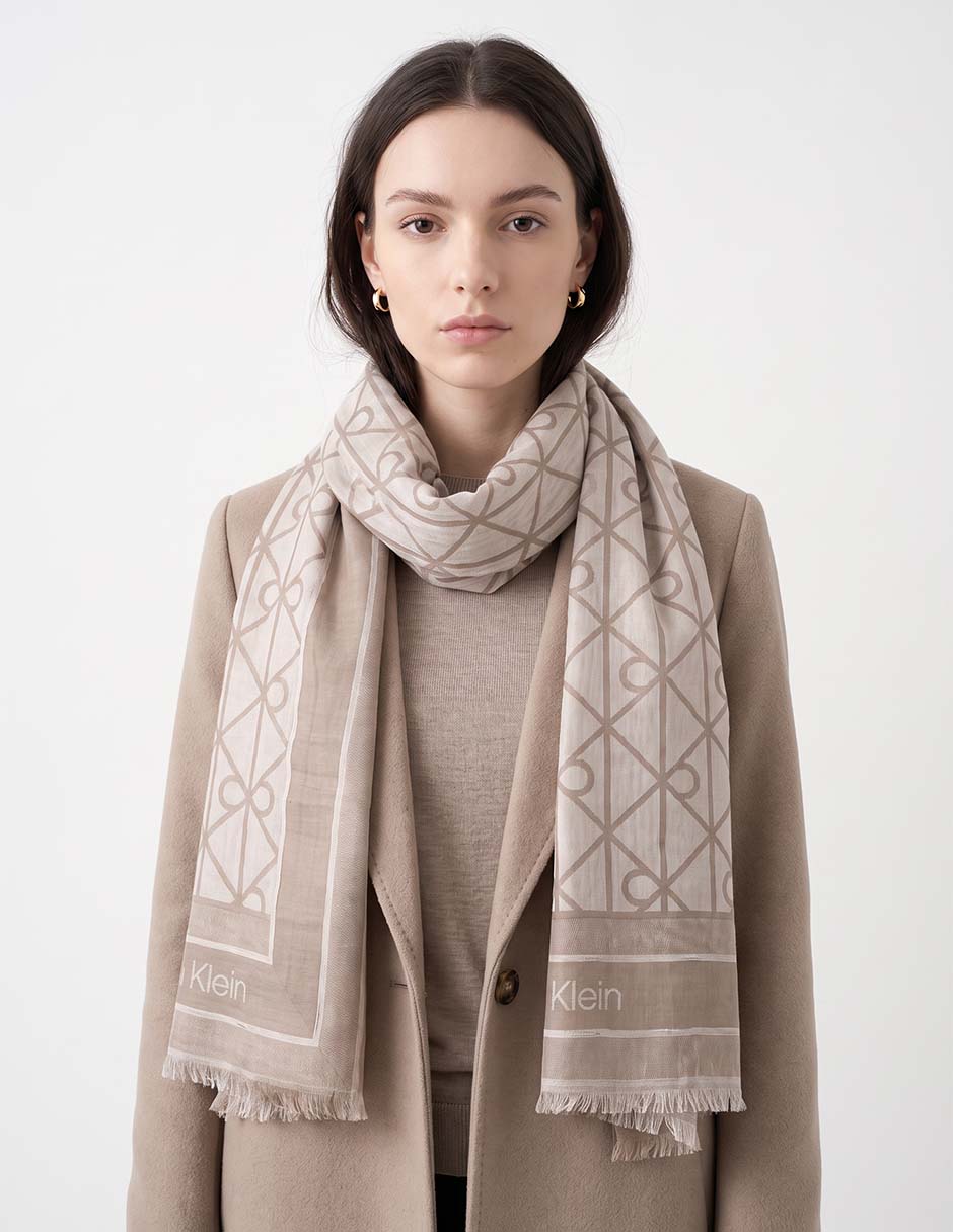 Mascada calvin klein con estampado logo para mujer Mascada calvin klein con estampado logo para mujer