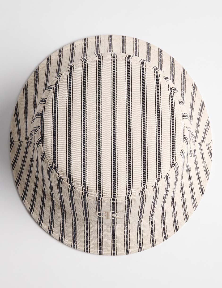 Sombrero bucket calvin klein estampado a rayas 2