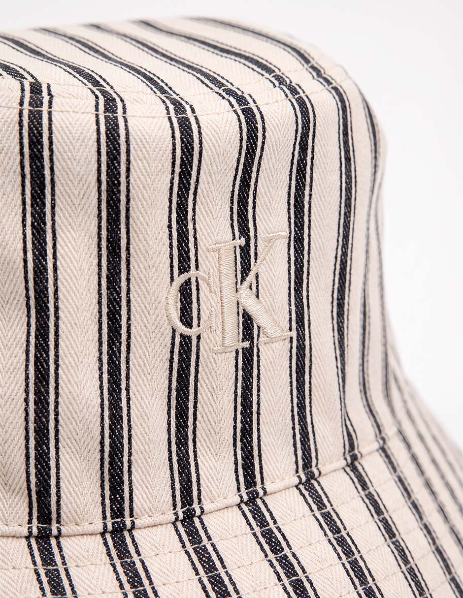 Sombrero bucket calvin klein estampado a rayas 4