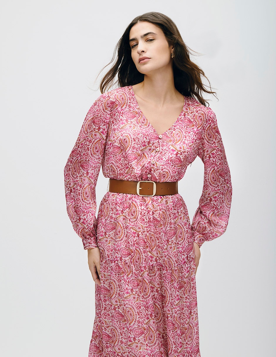 Vestido maxi casual terra para mujer