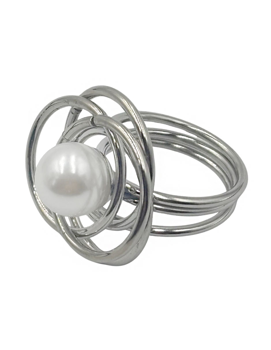 Anillo Joyería de flor de metal liso 1