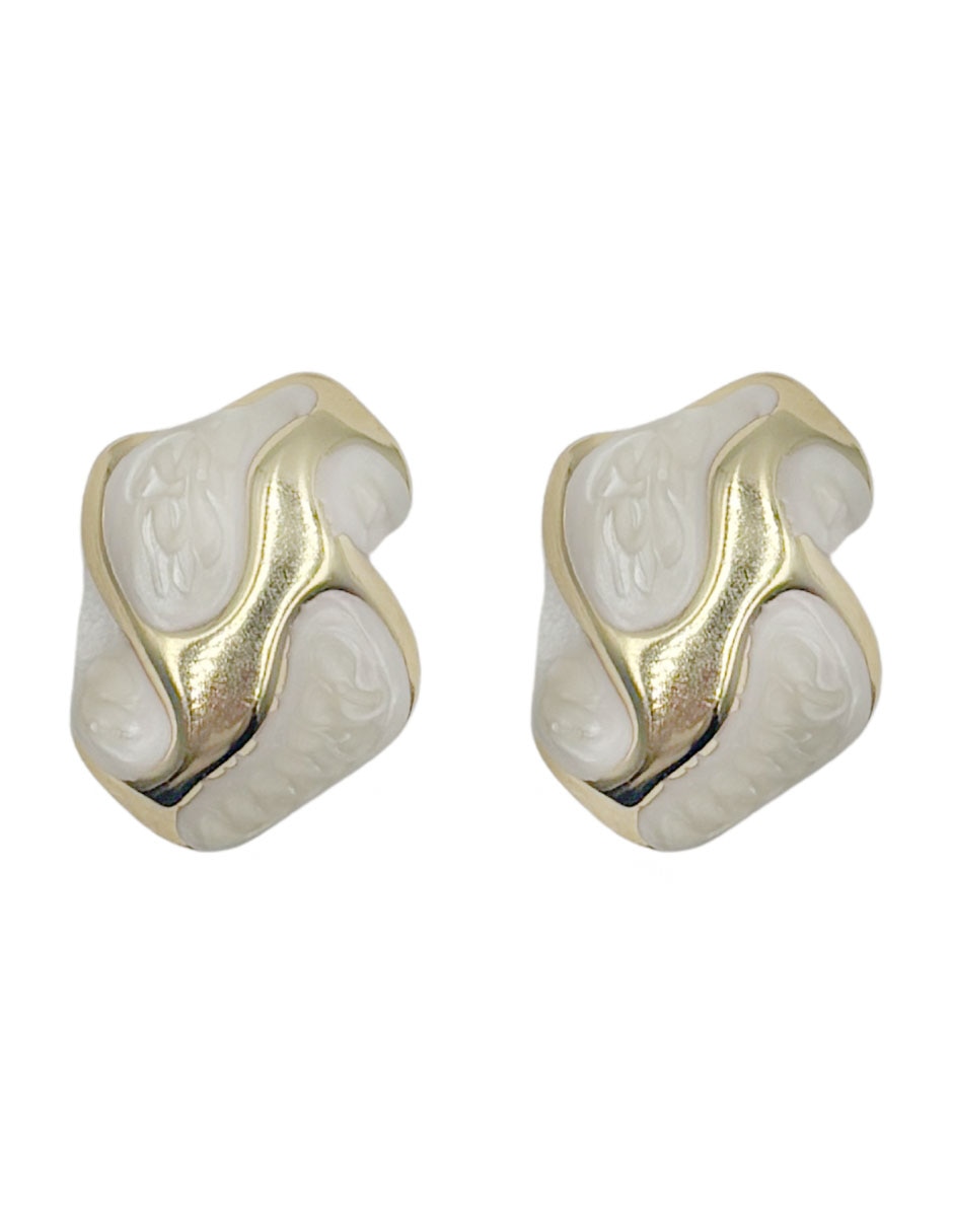 Arete corto irregular MAP de metal con acabado esmaltado