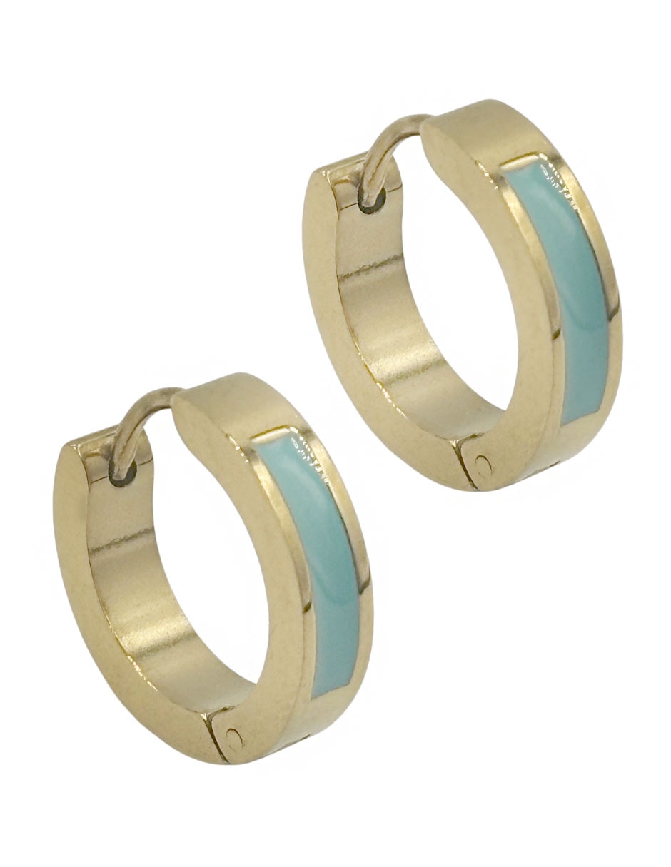 Arracadas de metal con acabado brillante