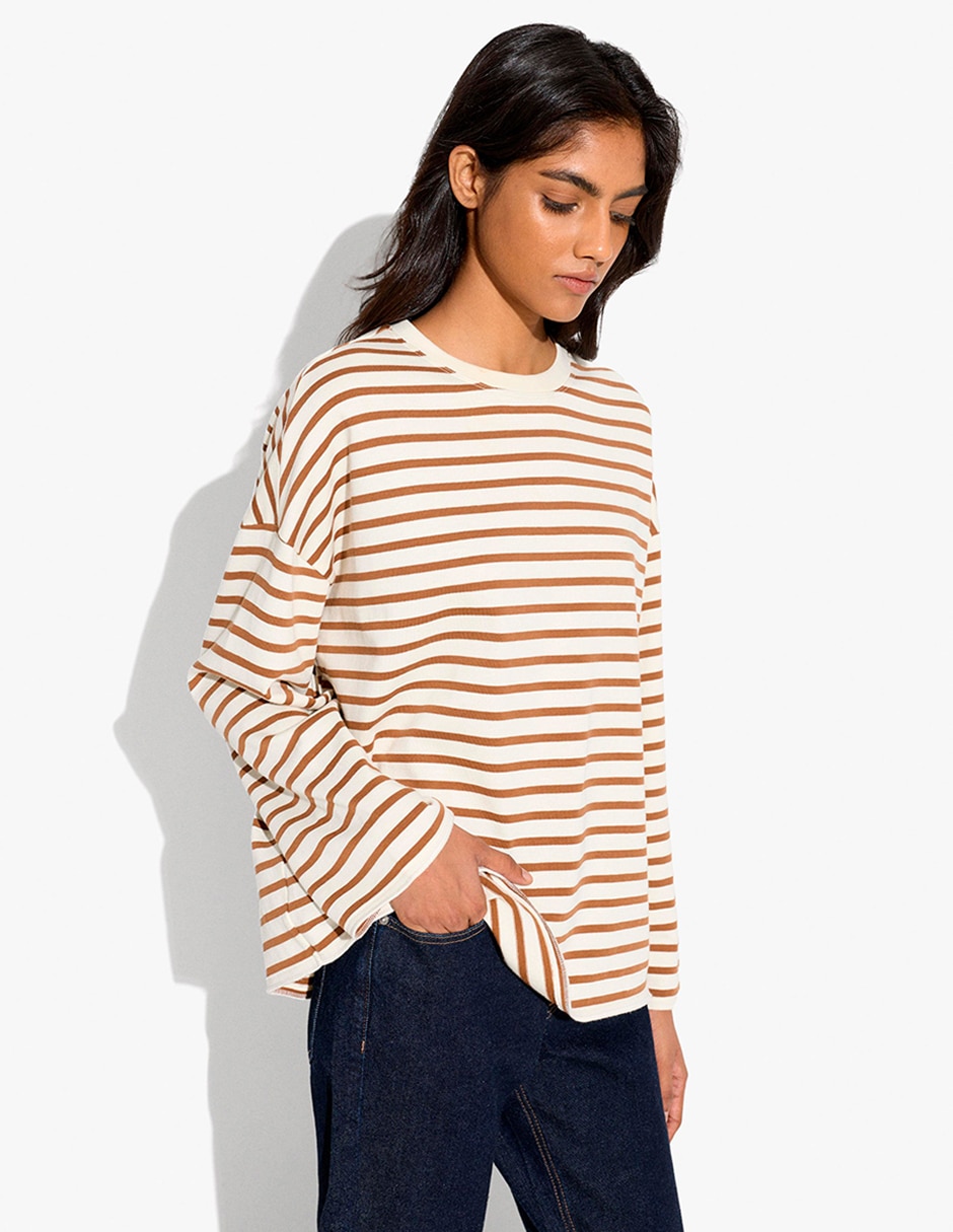 Playera manga corta t display cuello redondo para mujer