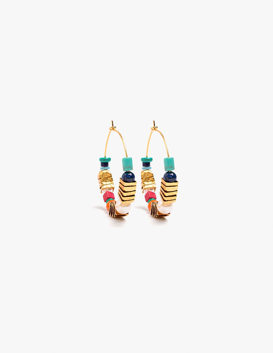 Aretes largos pearl jam con acabado mate