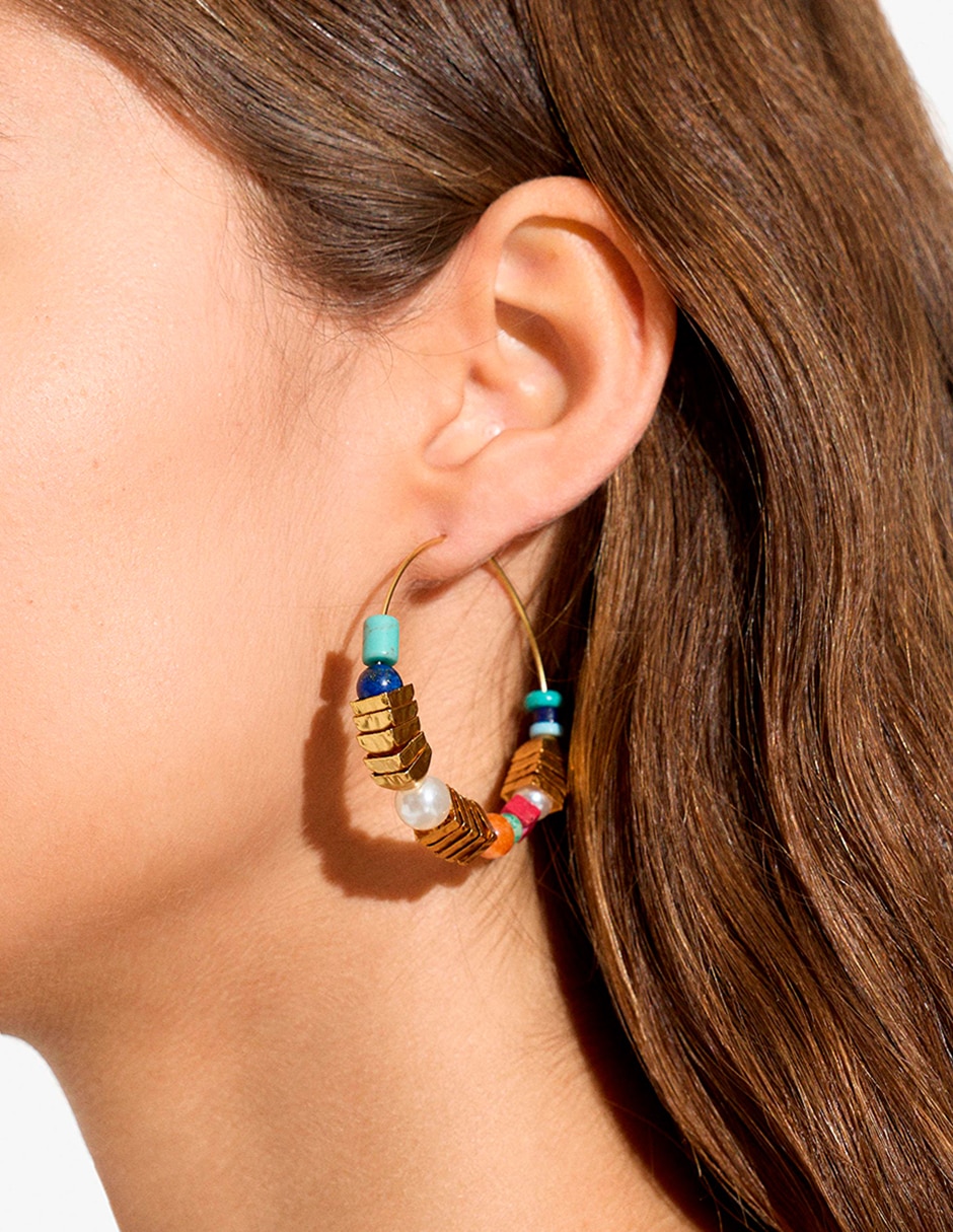 Aretes largos Pearl Jam con acabado mate 3