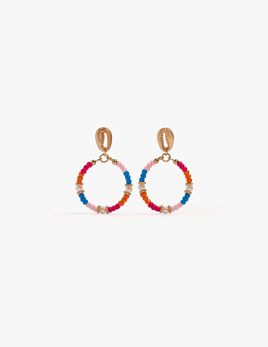 Aretes largos bandana bay con acabado mate