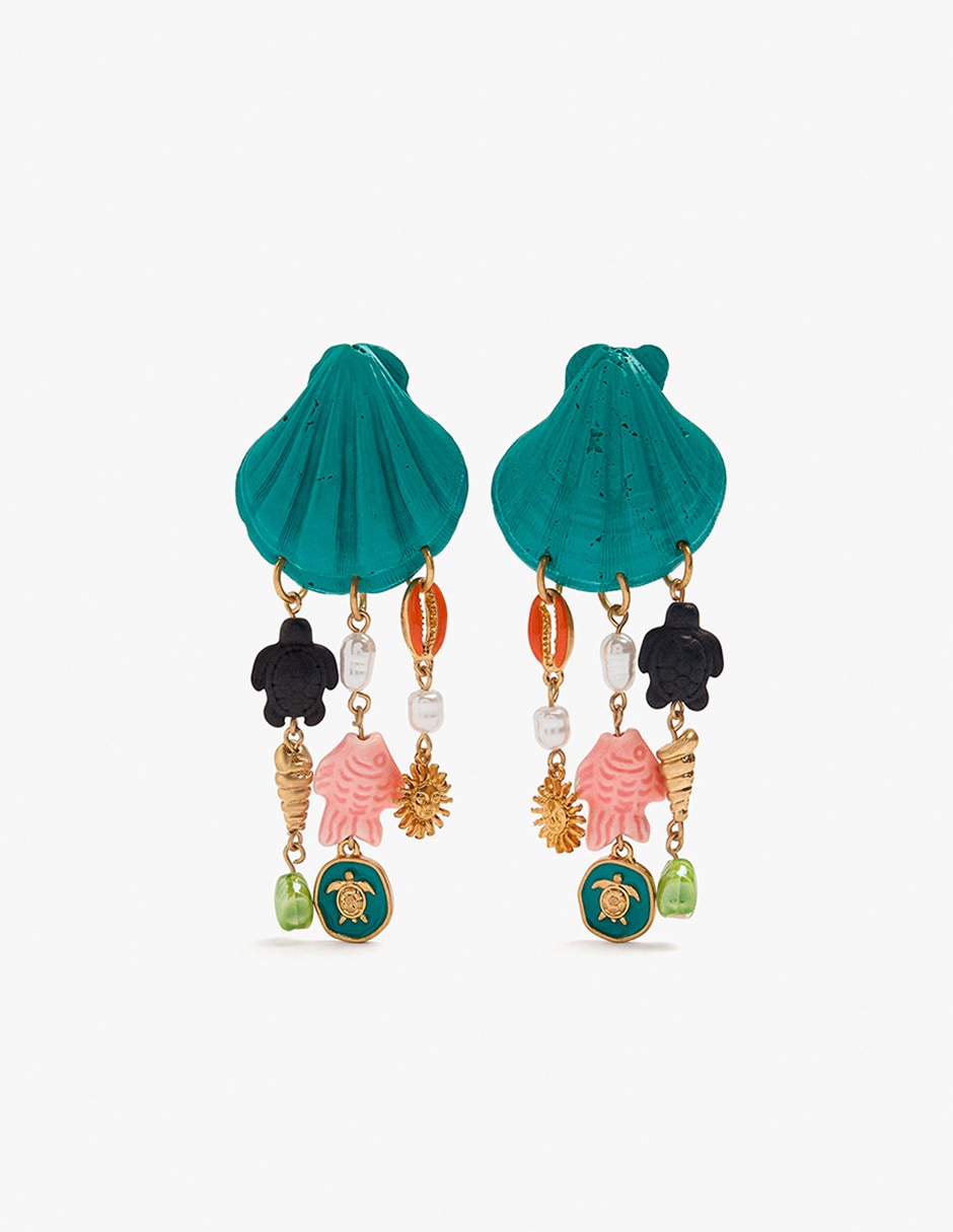 Aretes largos bandana bay con acabado mate