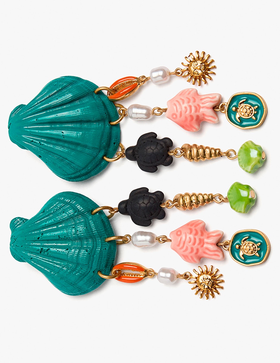 Aretes largos bandana bay con acabado mate 3