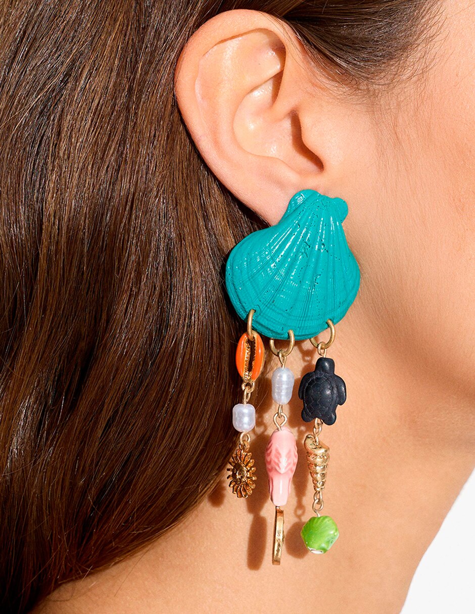 Aretes largos bandana bay con acabado mate 5