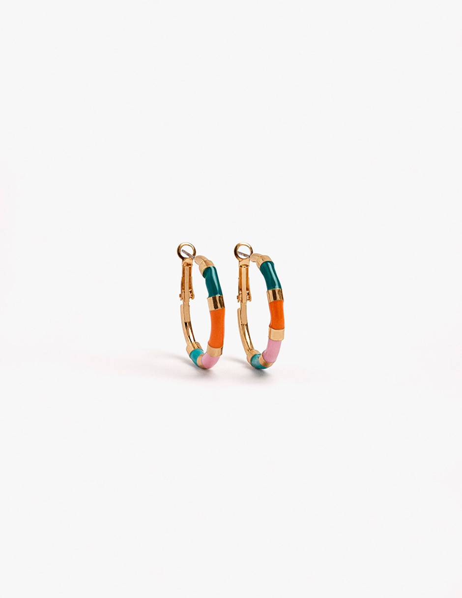 Aretes largos Bandana Bay con acabado mate