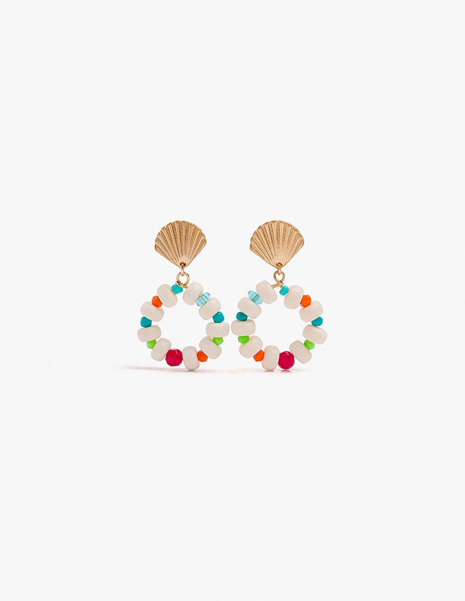 Aretes largos Bandana Bay con acabado mate