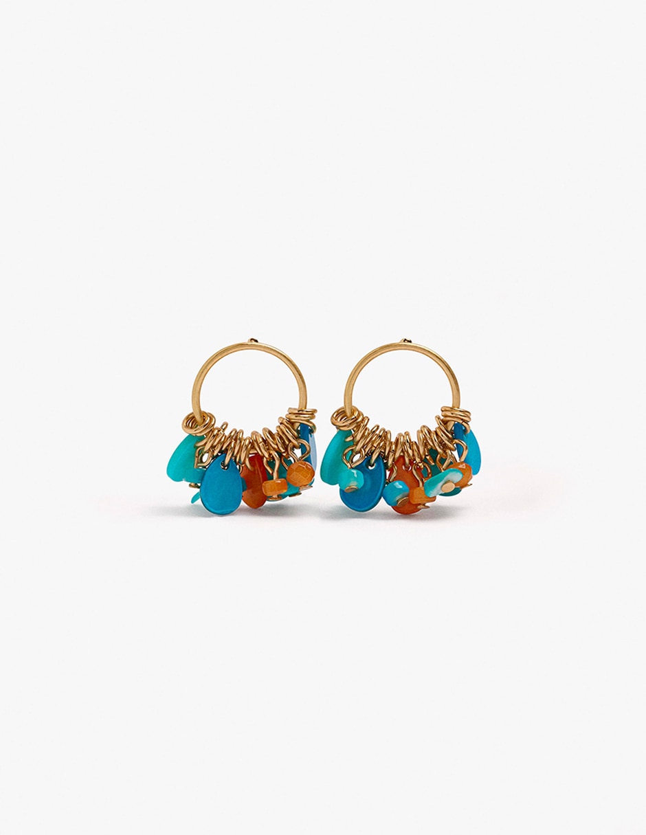 Aretes largos bandana bay con acabado mate