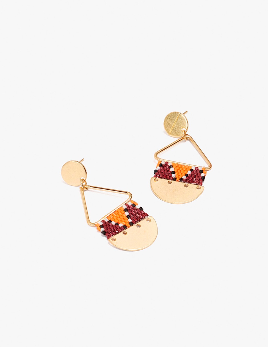 Aretes largos tutti block con acabado mate 2