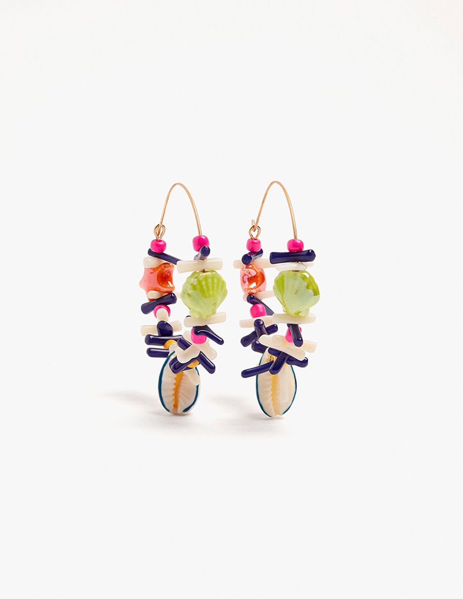 Aretes largos bandana bay con acabado mate