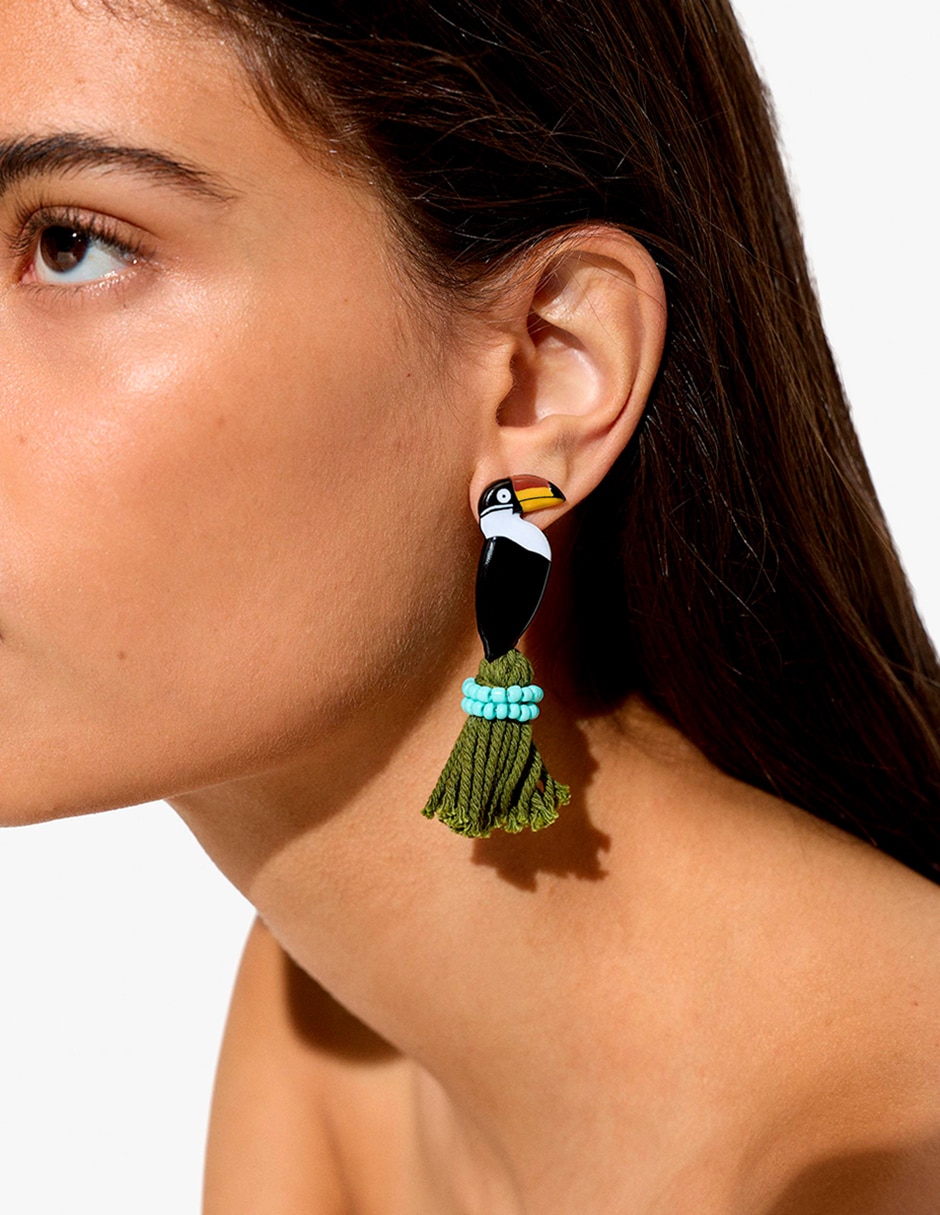 Aretes largos kruger land con acabado mate 3
