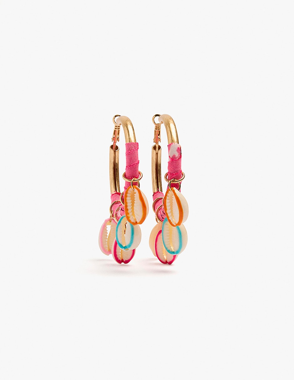Aretes largos bandana bay con acabado mate Aretes largos bandana bay con acabado mate