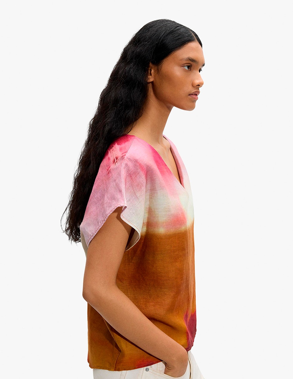 Blusa abril manga corta para mujer 3