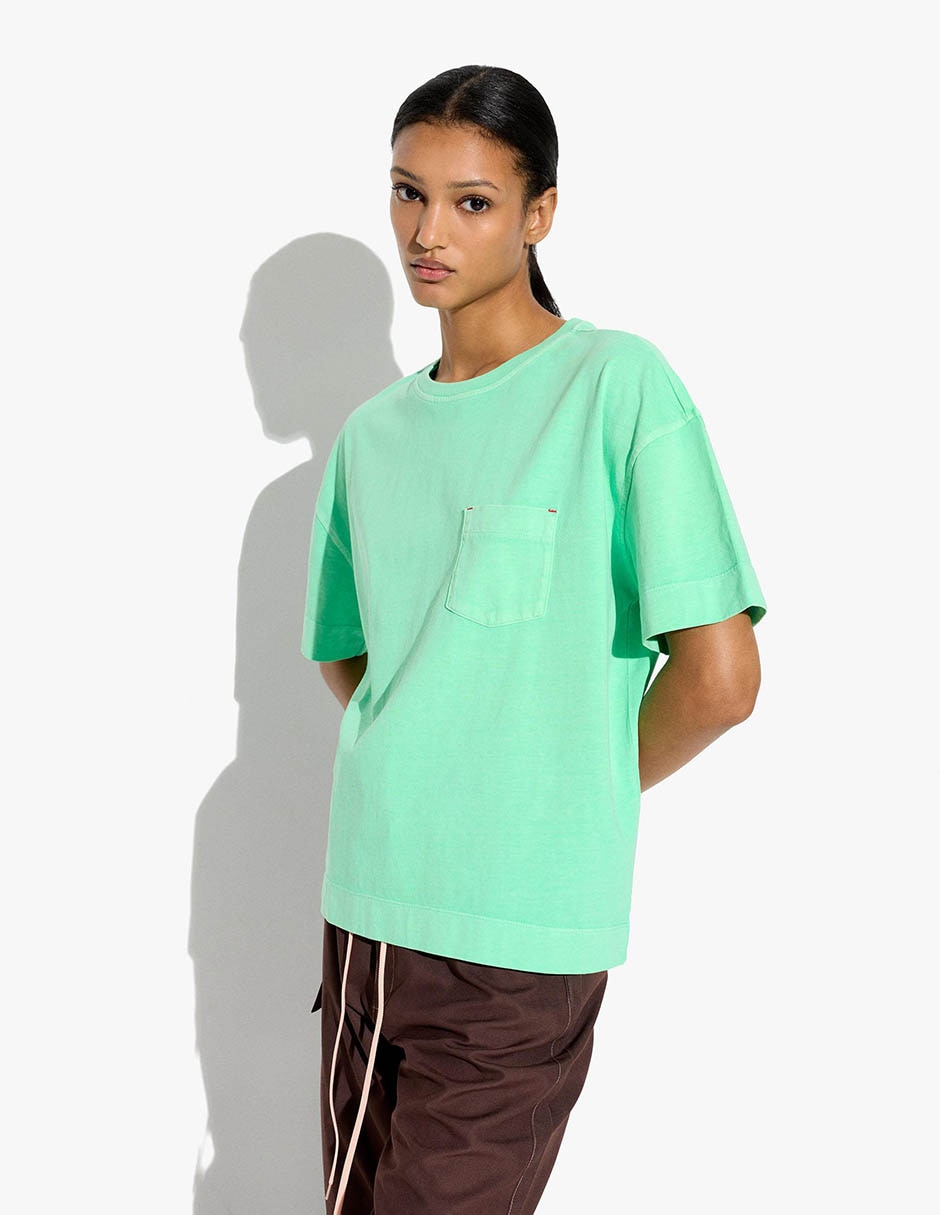 Playera manga corta t display cuello redondo para mujer
