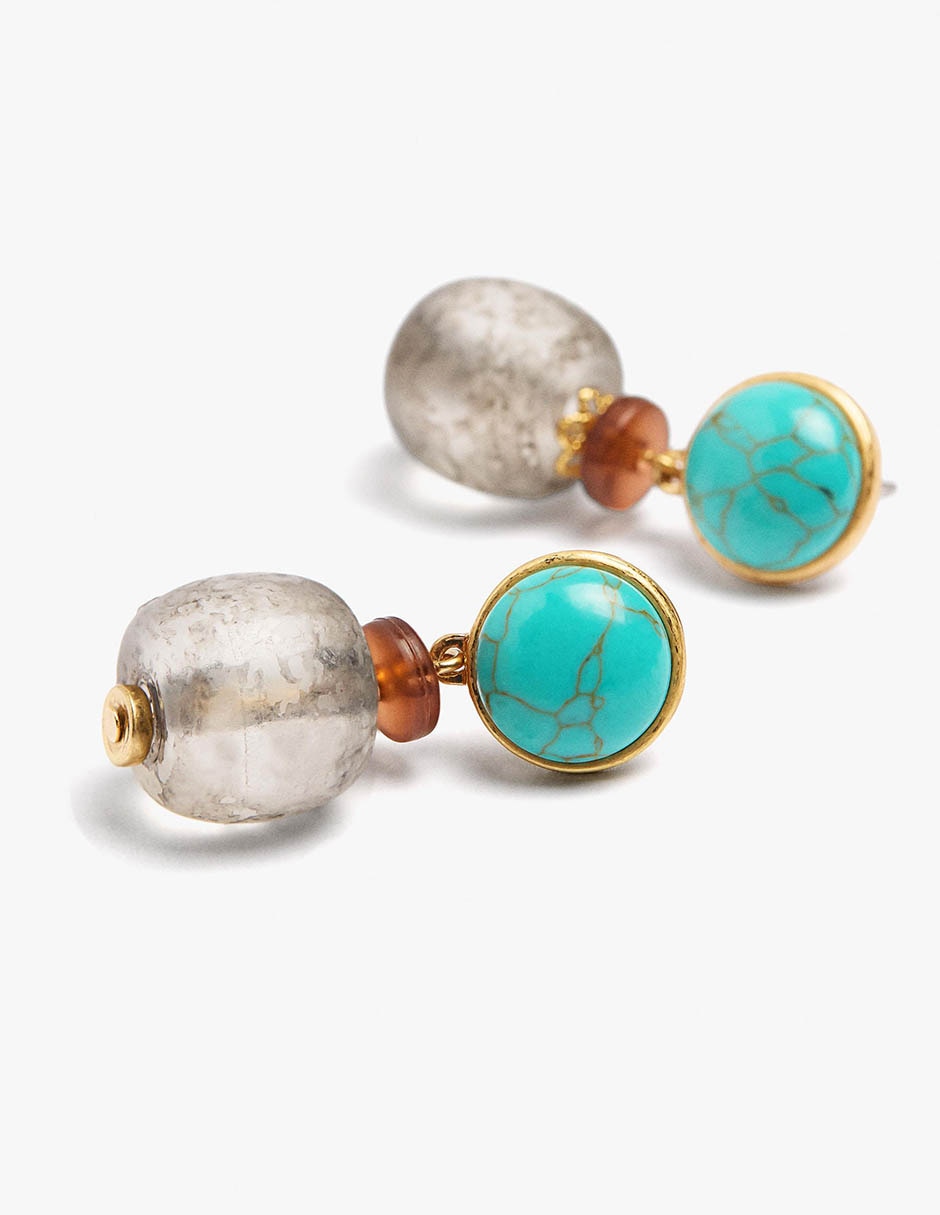 Aretes largos charmy con acabado mate 2