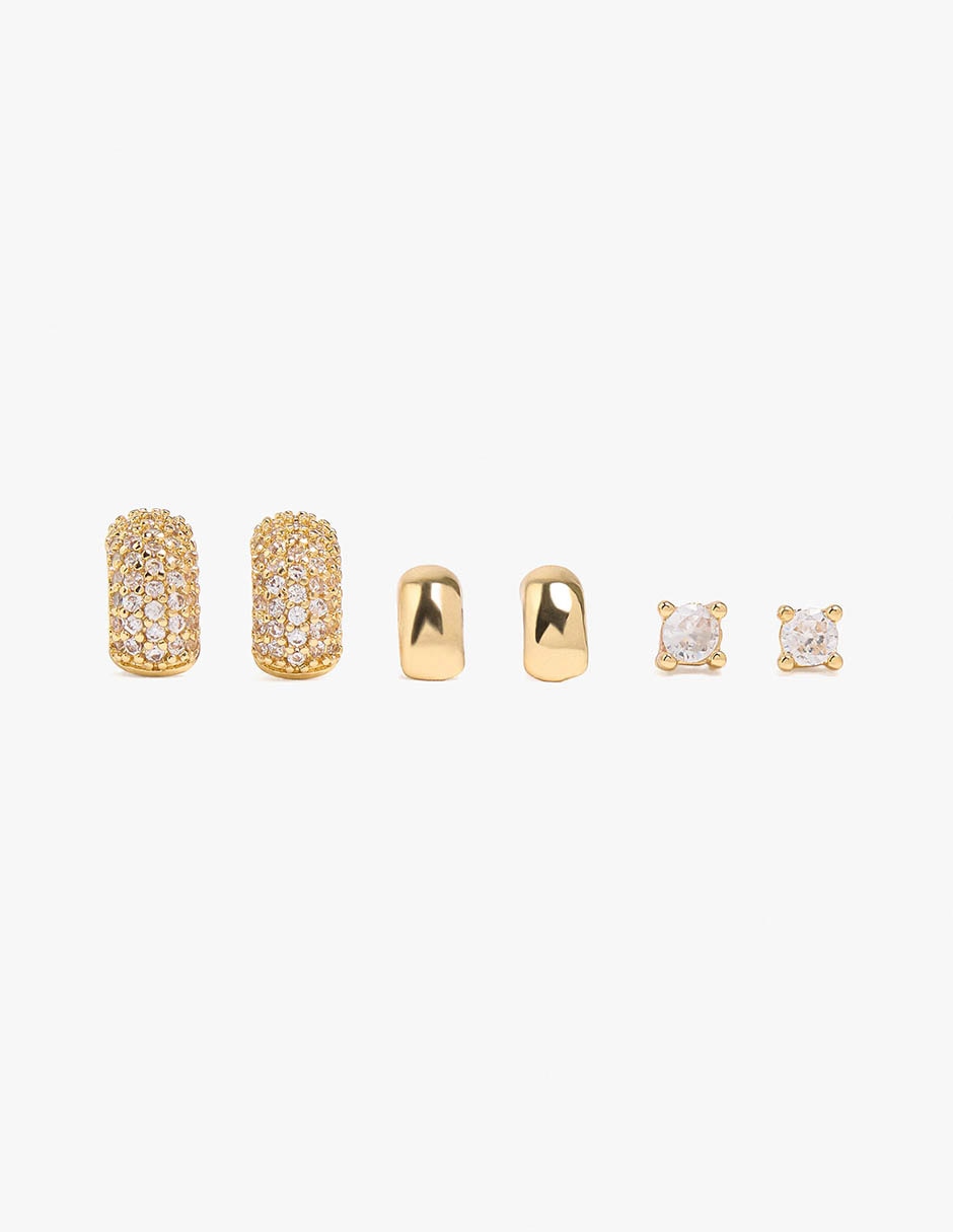 Arete Golden delicates de zinc con acabado mate