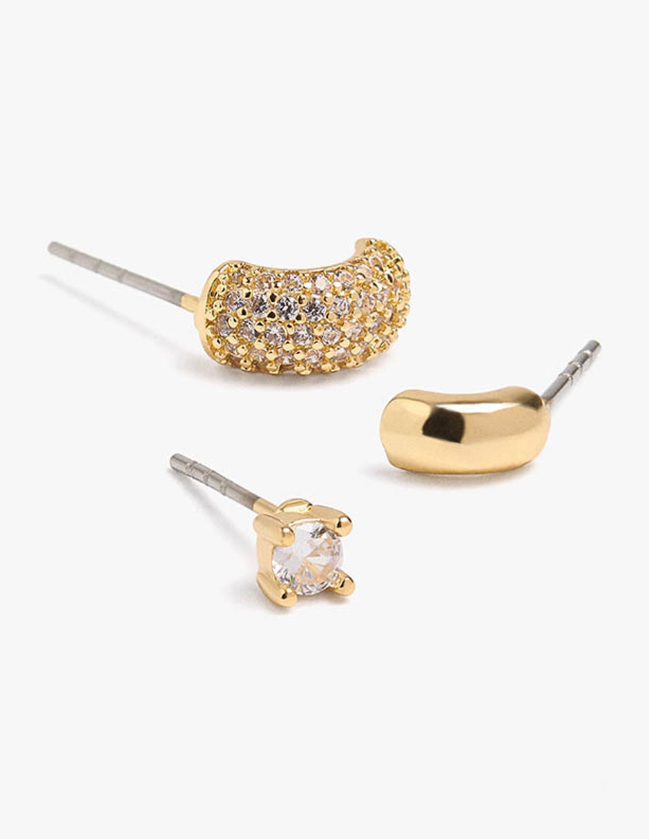 Arete Golden delicates de zinc con acabado mate 2