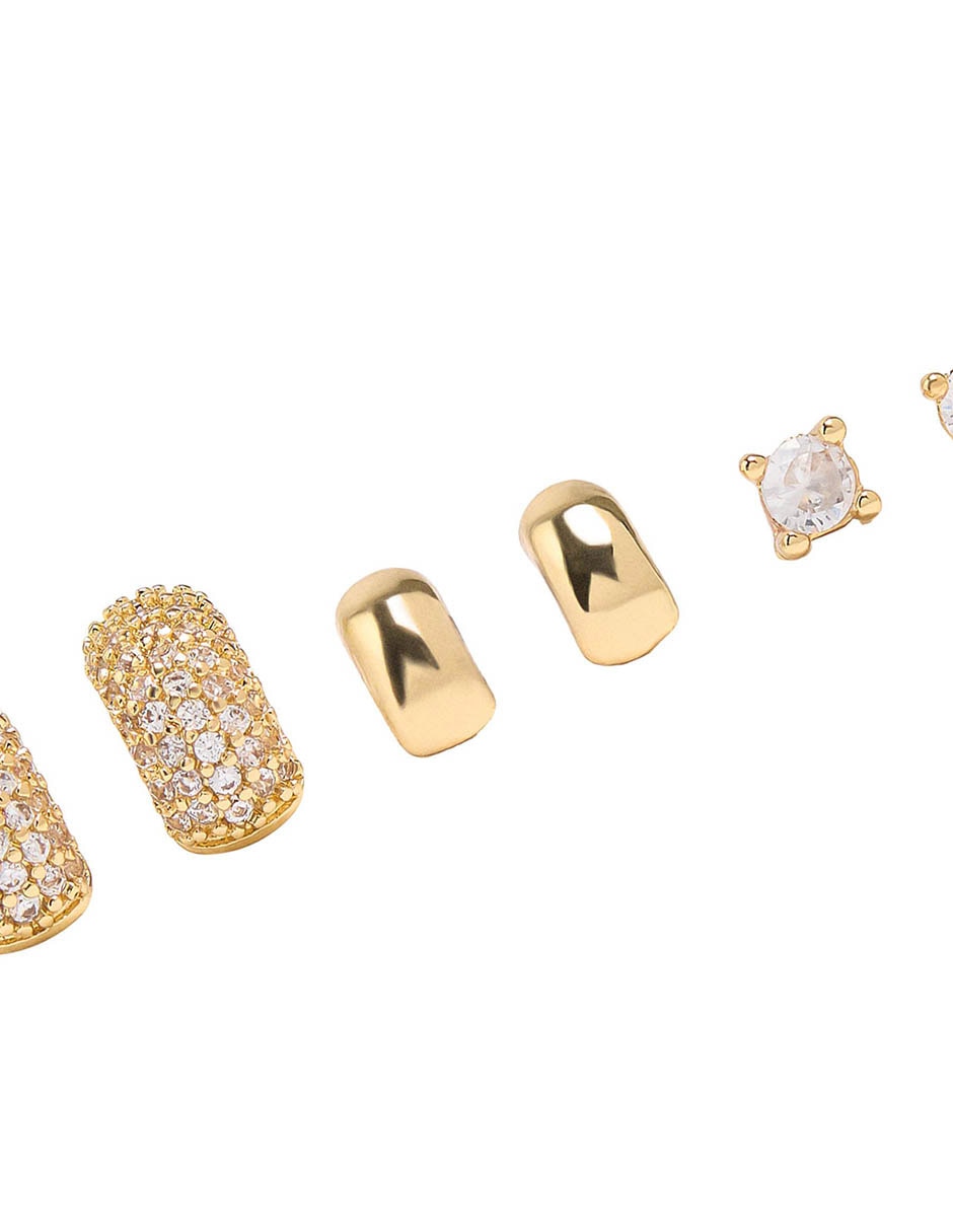 Arete Golden delicates de zinc con acabado mate 3
