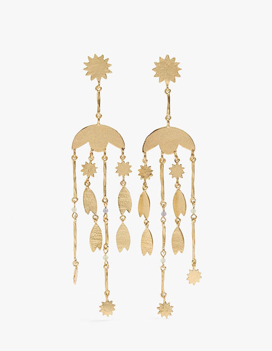 Arete individual de irregular golden delicates de mezcla de materiales sin kilataje con acabado mate sin gema Arete individual de irregular golden delicates de mezcla de materiales sin kilataje con acabado mate sin gema