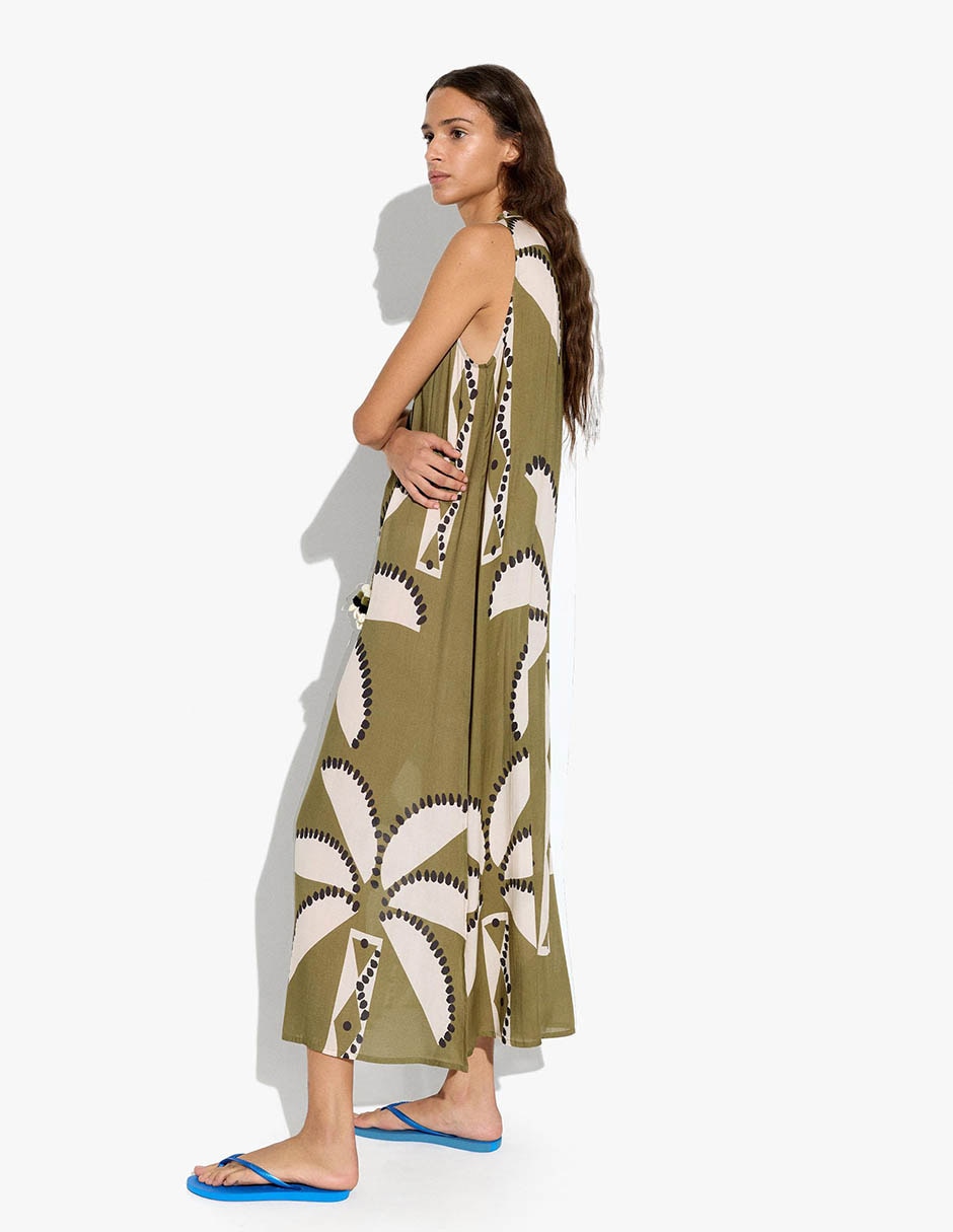 Vestido largo casual t display junho para mujer 5